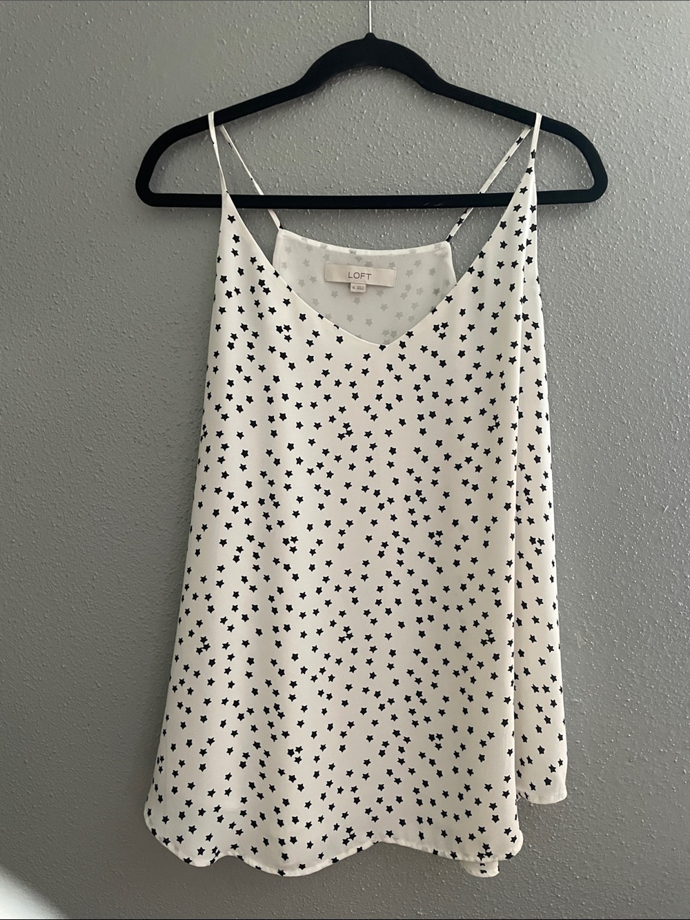 LOFT Cream Star-Print Spaghetti Strap Camisole